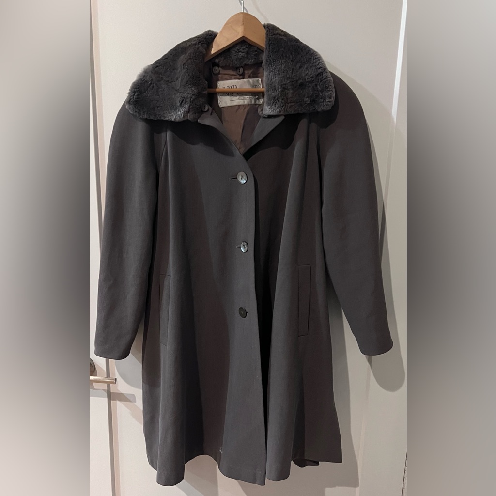 Nh Rosenthal Vintage Pea Coat With Removable Mink Fur Collar